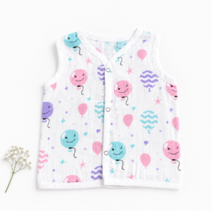 Muslin Button Jabla - Baloon(0-3)