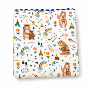 2 Layer Muslin Blanket- Brown Bear