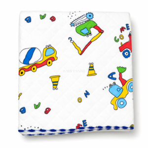 2 Layer Muslin Blanket- Construction Vehicle