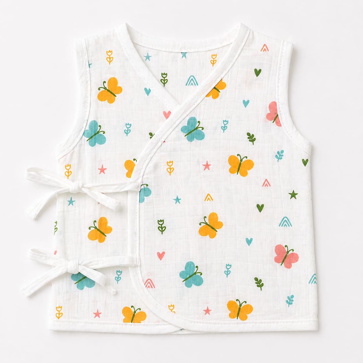 Muslin Side Knot Jabla - Butterfly (0-6)