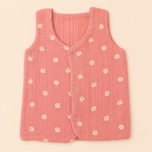 2 Layer Button Jabla - Pink Flowers (3-6)m