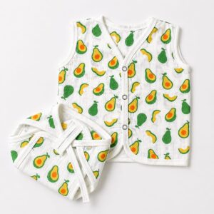 Muslin Button Jabla + Padded Nappy - Avocado (0-3)m
