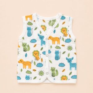 Muslin Button Jabla 6-9m - Animal 1