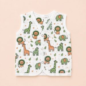 Muslin Button Jabla 6-9m - Animal 2