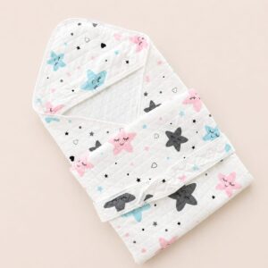 Muslin Hooded Wrapper - Stars