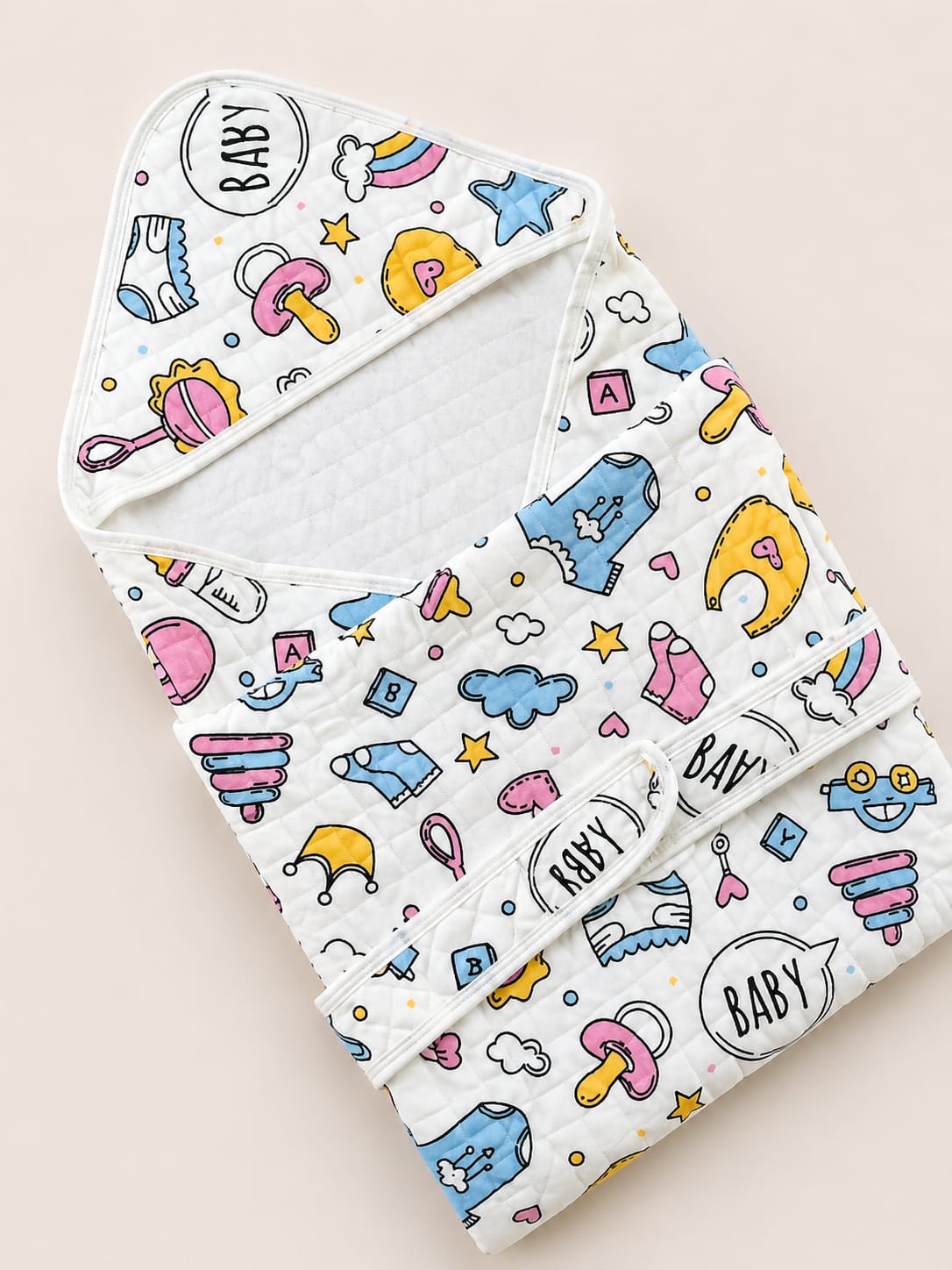 Muslin Hooded Wrapper - Baby Doodle