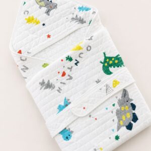 Muslin Hooded Wrapper - Dino