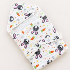 Muslin Hooded Wrapper - Rabbit