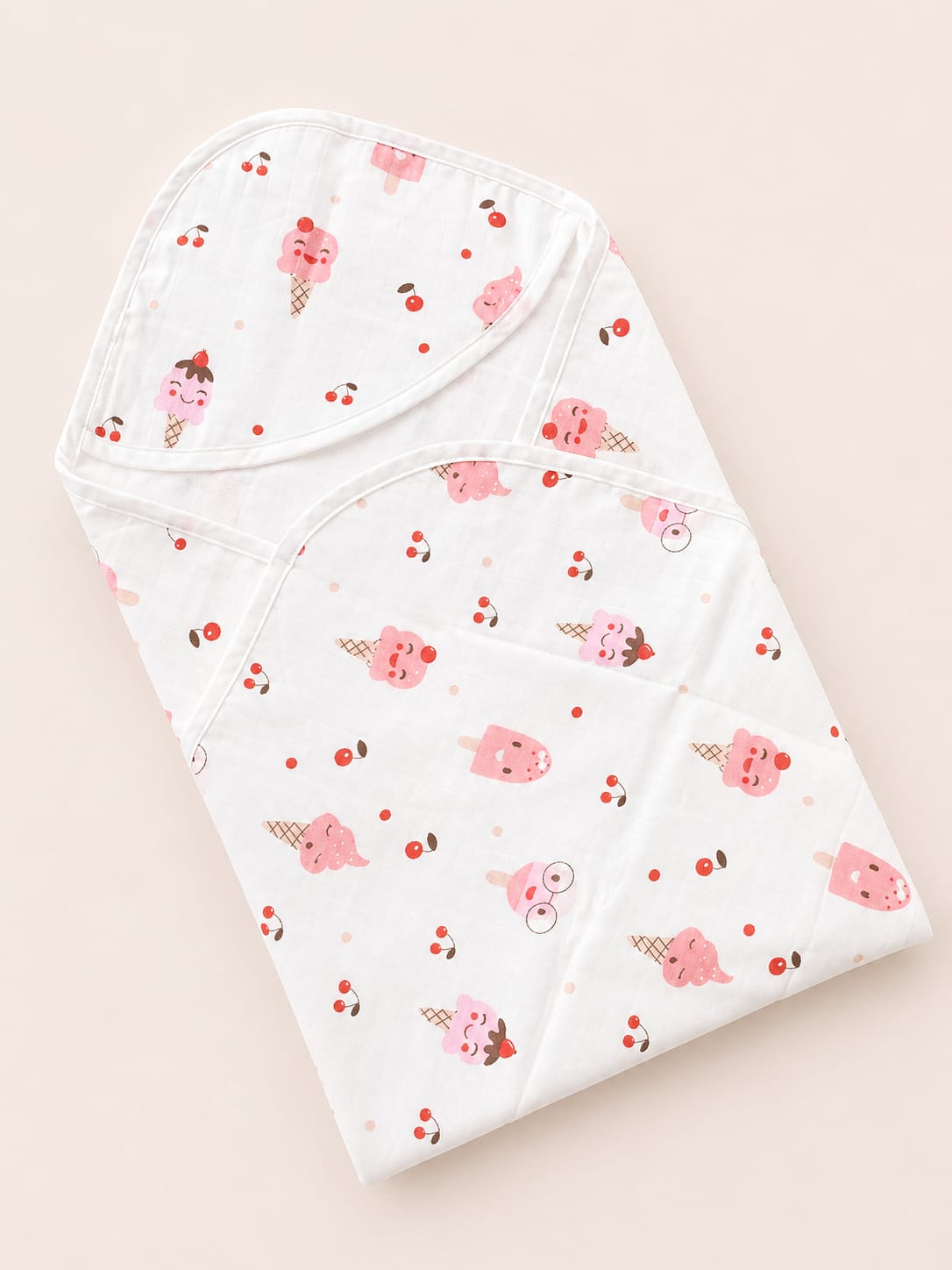 2 Muslin Layer Hooded Towel - Popsicle