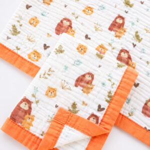 6 Layer Muslin Blanket- Brown Bear