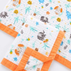 6 Layer Muslin Blanket- Elephant