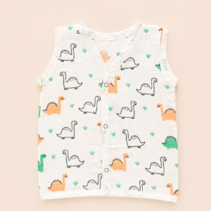 Muslin Button Jabla - Dino (3-6)m