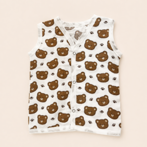 Muslin Button Jabla - Brown Bear (3-6)m