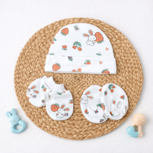 Cap Mittens Booties- Bunny