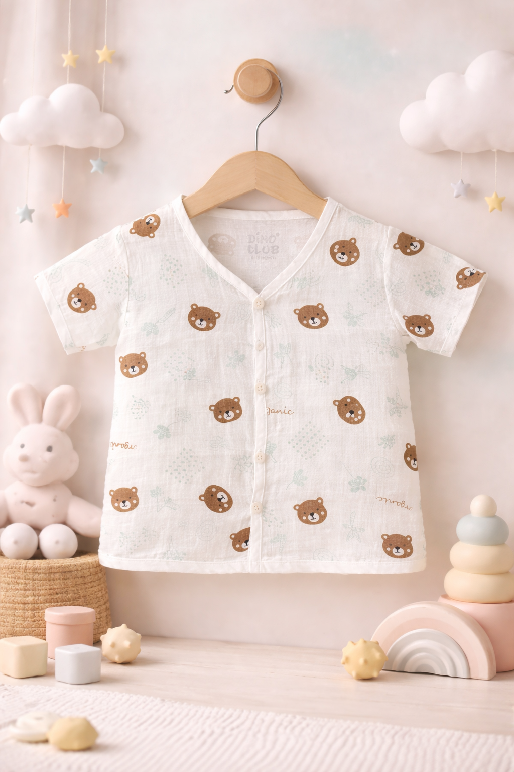 Half sleeve Muslin Jabla 0-3 - Bear