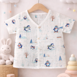 Half sleeve Muslin Jabla 6-12 - Penguin
