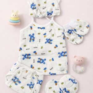 Muslin 5 piece combo set (0-3)m- Blue Rabbit