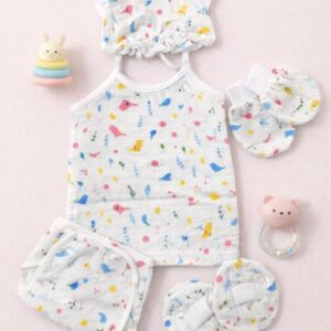 Muslin 5 piece combo set (0-3)m- Birds