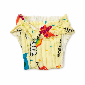 6 Layer Crinkle Muslin Nappy,S (Velcro type) 3-6m - Sky
