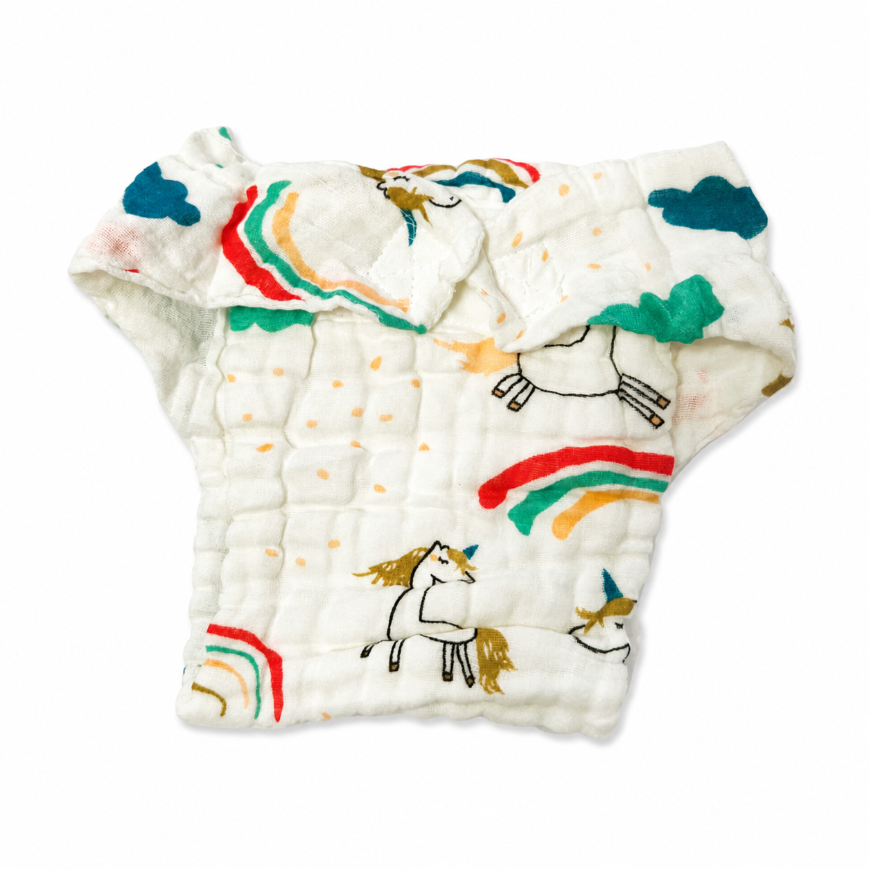 6 Layer Crinkle Muslin Nappy M(3-6m), Velcro type - 01