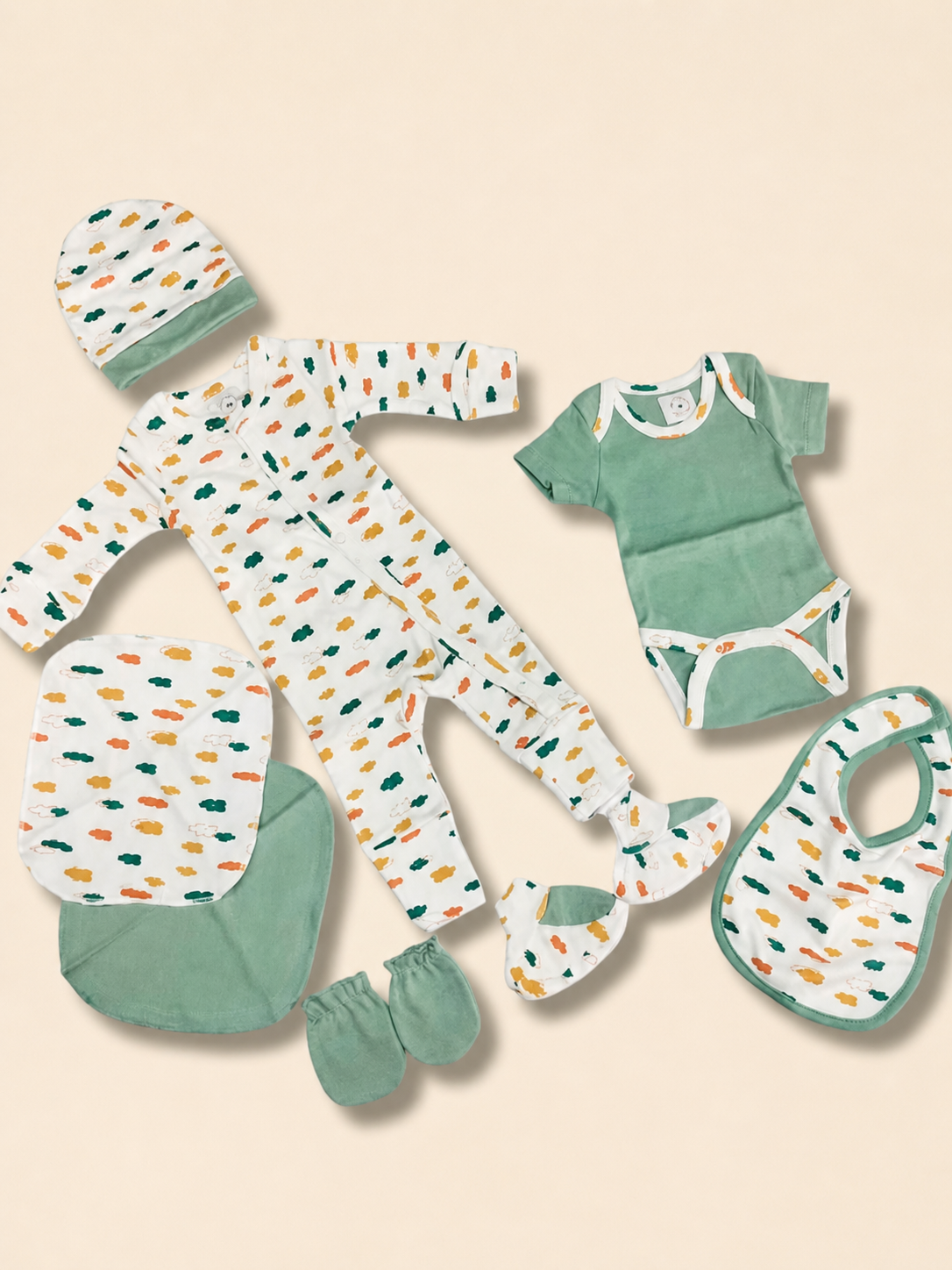 Newborn Baby Starter Set – Hosiery Cotton Combo - Dream clouds