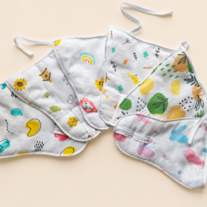 Muslin Padded Nappies,Size S (0-3m)- Pack of 6 assorted (each 65rs)