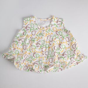 Muslin Frill Frocks 0-6m - Elephant