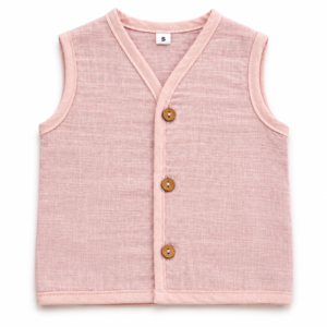 Muslin Solid Jabla L,6-12 - Blush Pink