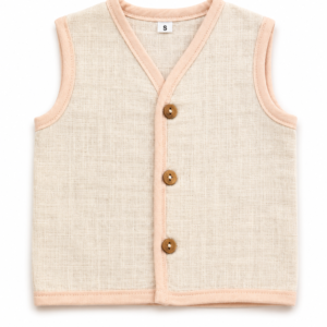 Muslin Solid Jabla L,6-12 - Peach Cream