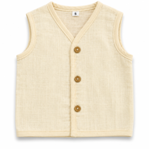Muslin Solid Jabla L,6-12 - Vanilla Cream