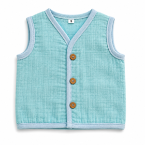Muslin Solid Jabla L,6-12 - Aqua Blue