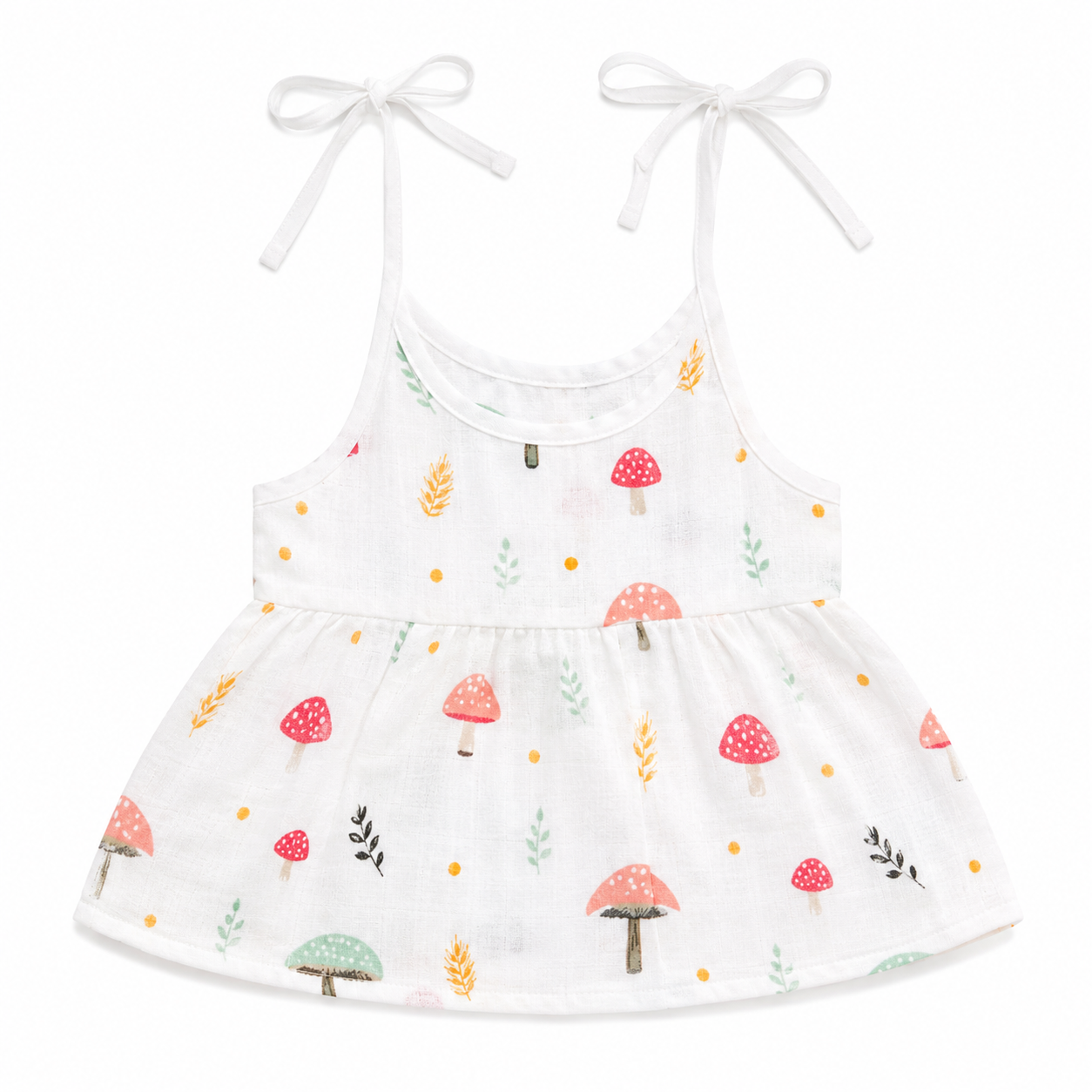 Muslin Knot Frocks 0-3m - Mushroon