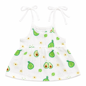 Muslin Knot Frocks 0-3m - Avocado