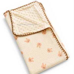 Muslin Bubble Blanket 110*110cm - Rabbit2