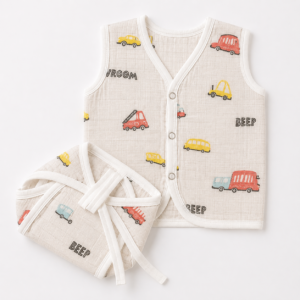 Muslin Button Jabla + Padded Nappy - Vehicle