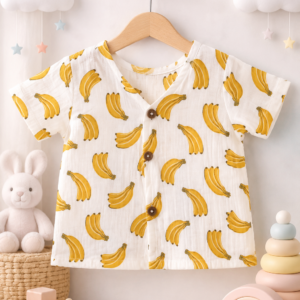 Half sleeve Muslin Jabla 6-12 - Banana