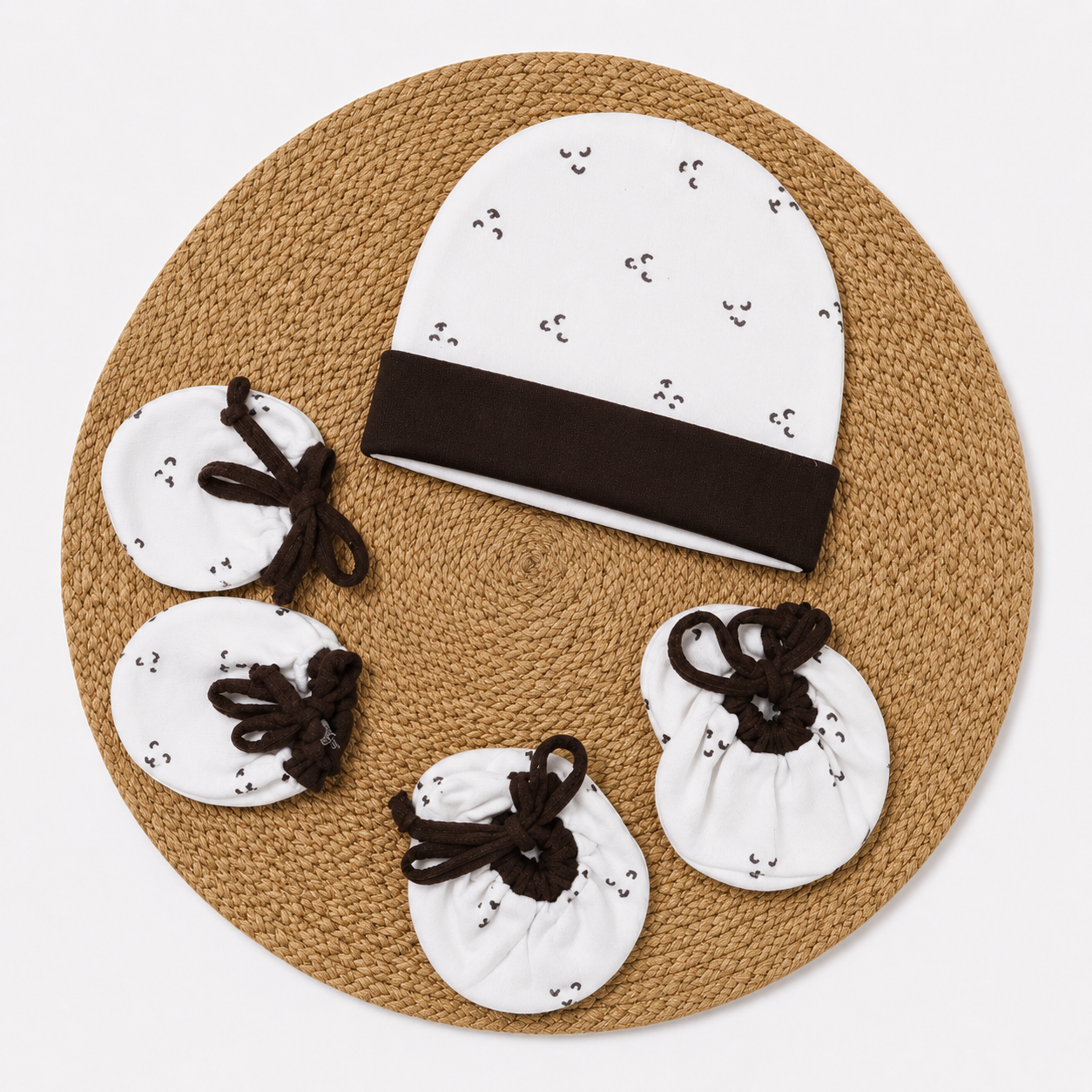 Cap Mittens Booties (Adjust fit) - Crescent