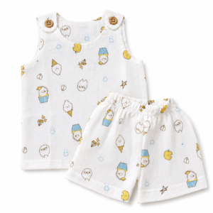 Muslin 2 Layer Shoulder Button Shorts Set 0-3m - Treats