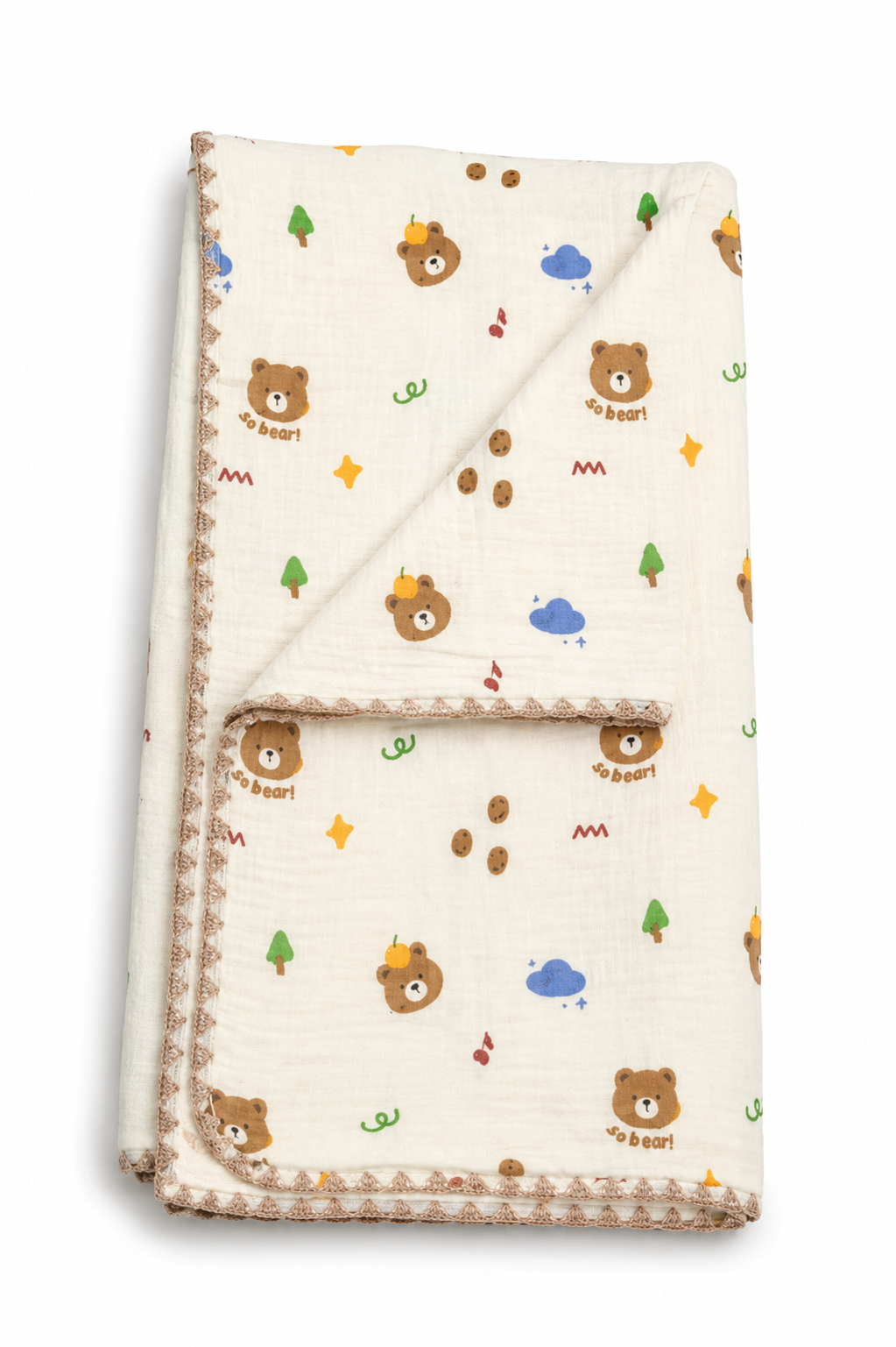 Muslin Bubble Blanket 110*110cm - Teddy 1