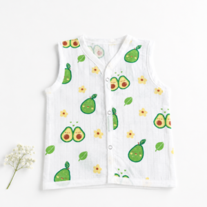 Muslin Button Jabla - Avocado (3-6)m