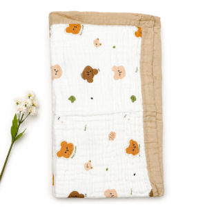 6 Layer Muslin Blanket- Teddy