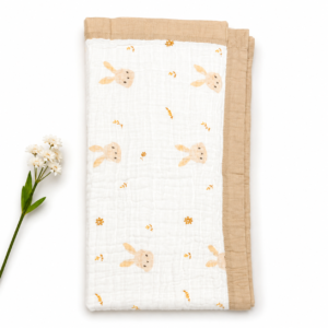 6 Layer Muslin Blanket- Bunny face