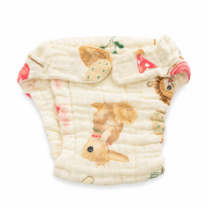 6 Layer Crinkle Muslin Nappy M(6-12m), Velcro type - Bunny
