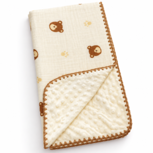 Muslin Bubble Blanket 110*110cm - Teddy