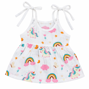 Muslin Knot Frocks 0-3m - Unicorn