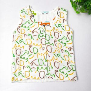 2 Layer Muslin Reversible Jabla - 04 (0-3)M