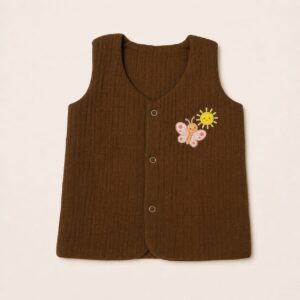 2 Layer Button Jabla - Brown Butterfly (0-3)m