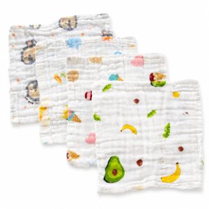 Crinkle Muslin 6 Layer Wash clothes 25*25cm - pack of 1 (Assorted)