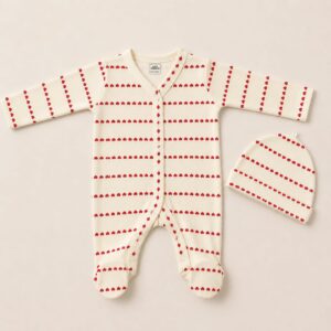 Baby Sleep Suit with Cap (0-3)m- Heart
