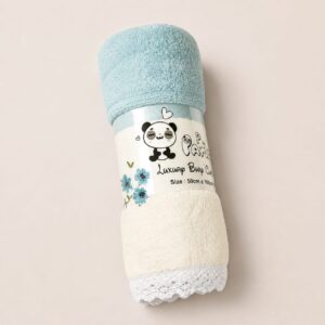 Terry Cotton Lace Towel 50*100cm - Powder Blue
